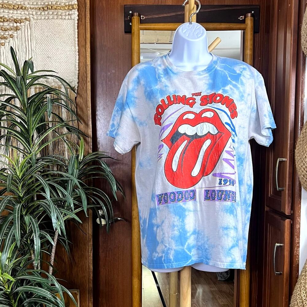 Rolling Stones Voodoo Lounge 1994 Tie Dye Tee Medium Tongue Logo Graphic T-Shirt